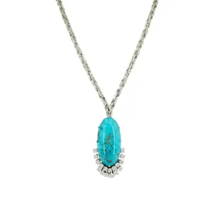 Collier turquoise et diamant
