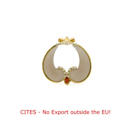 Pendentif quartz fumé, diamant et corail