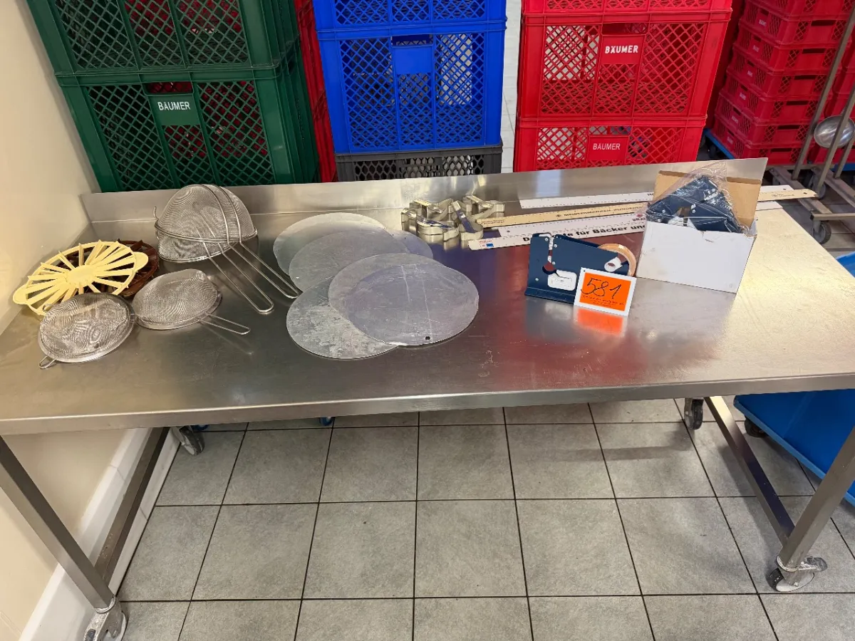 Lot of various items (without stainless steel work table)