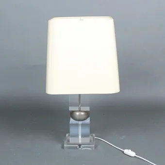 French table lamp from the 1970s, acrylic, metal.