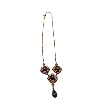 Granaat collier van 925 zilver.