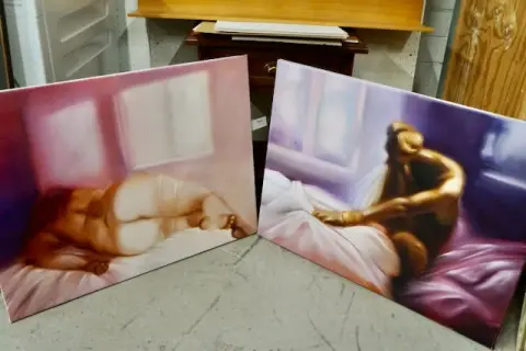 2 paintings "Nude"