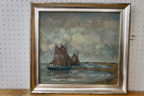 1 oil painting "Schiffe" signed