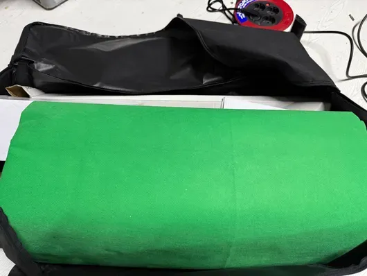 Green screen achtergrondsysteem in transporttas