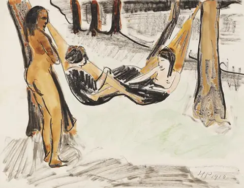 Hermann Max Pechstein, Dvije djevojke u visećoj mreži