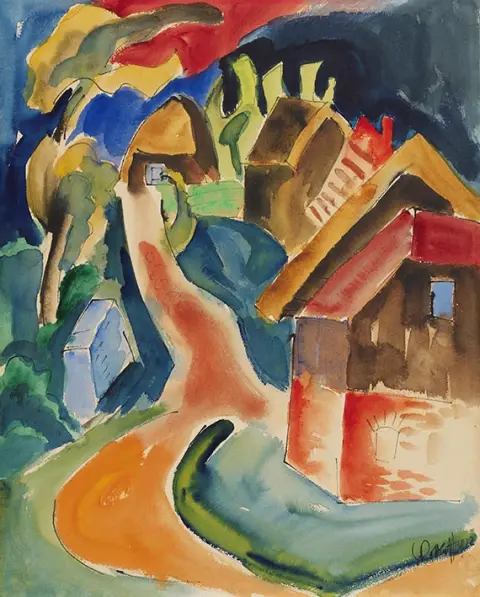 Karl Schmidt-Rottluff, Kuće na putu, 1922