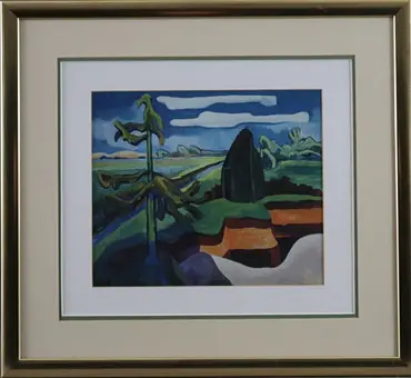 SCHMIDT-ROTTLUFF, KARL. "Pommersche Moorlandschaft", Farboffsetdruck.
