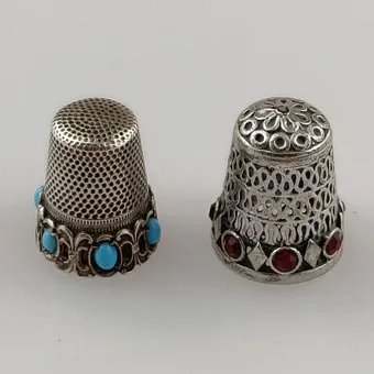 Two silver thimbles, Germany / Israel, 20th c.