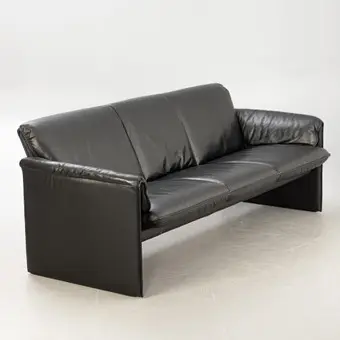 Leolux, 3-seater sofa 'Bora', black leather.