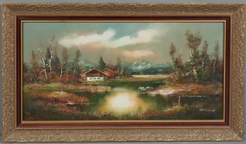 НЕМЕЦКИЙ ХУДОЖНИК (20 В.). Прибрежный пейзаж, картина маслом.