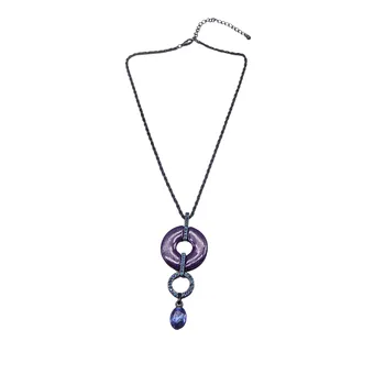 Collana con pendente viola e blu