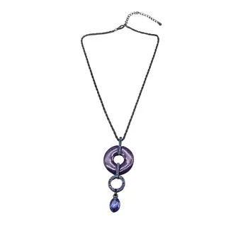 Collana con pendente viola e blu
