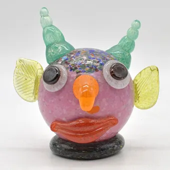 Oberstdorfer Glashütte, duivelfiguur, gekleurd glas, gemengde techniek, midden 20e eeuw.