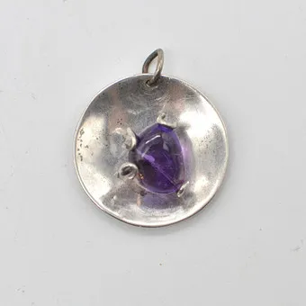 FarFan designer hanger met amethist, sterling zilver, Mexico, circa 1950.