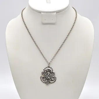 Master mark "RAS", traditional jewellery made of silver, 800 silver pendant with 925 chain, around 1900.