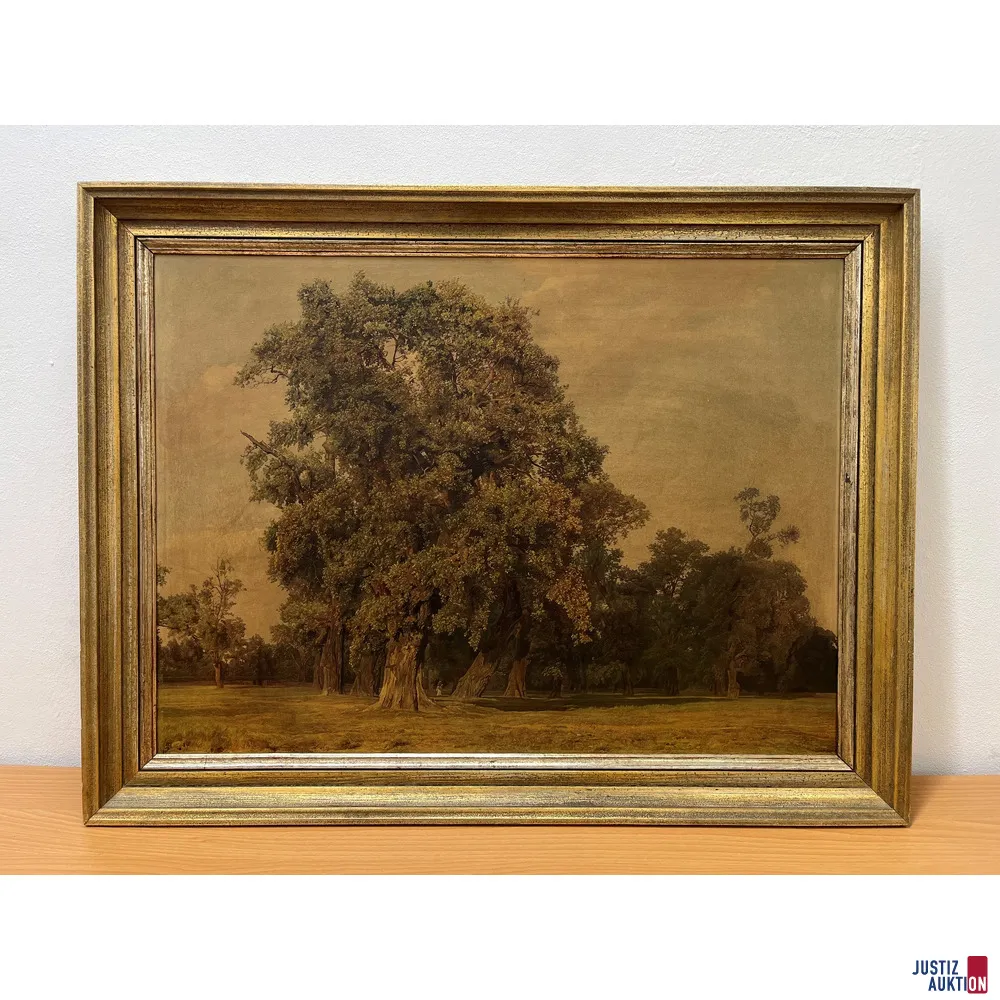 Houtdruk, motief: Groot Praterlandschap - Waldmüller