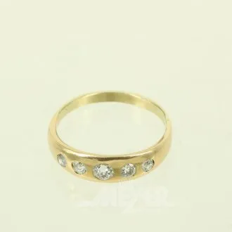 Damenring mit 5 Brillanten von ges. ca. 0,25ct