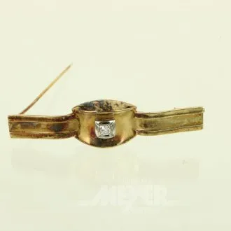 Brosche mit 1 Brillant von ca. 0,10ct
