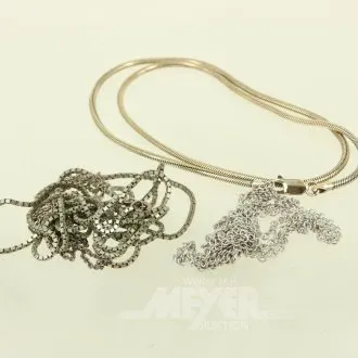 5 Ketten in Silber