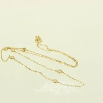 Feine Gliederkette mit 5 kl. Diamantimitationen
