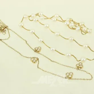 2 chaînes en argent 925, chacune dorée