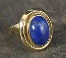 Damenring – 585, ca. 5,9 g, Lapislazuli in Zargenfassung, Größe 53;