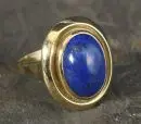 Bague femme – 585, env. 5,9 g, lapis-lazuli en chaton, taille 53