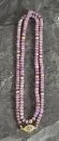 Collier – fermoir (ne s'ouvre pas) et billes intermédiaires 585 or jaune, billes rubis, L= env. 70 cm