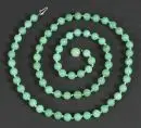 Halsketting – sluiting 835 zilver, chrysopraaskralen, L= ca. 78 cm