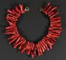 Halsketting – Sluiting 925 zilver, verguld, koraaltakjes, L= ca. 41 cm, verzending alleen binnen de EU