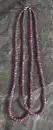 Halsketting – Sluiting zilverkleurig metaal, 2-rijige ketting met gefacetteerde robijnlinzen, L= 43 cm