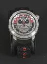 Men's wristwatch "Bomberg" – stainless steel case, unusual dial with skull ornamentation, Arabic numerals, large seconds, automatic movement,…