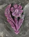 Rubis – sculpté en forme de fleur, L= env. 3,7 cm