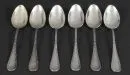 Coffee spoons, 6 pieces "Koch & Bergfeld" – 800 silver, approx. 134 g, handles with cross-band pattern, L= 14 cm