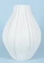 Vase de sol "Rosenthal" – porcelaine biscuit, intérieur émaillé, paroi cannelée, corps balustre, H= 42 cm