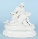 Figuur - Piëta – Porselein, wit, ovale sokkel, H= 19 cm, circa 1900, 1 duim beschadigd