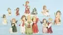 Figurines, 13 pièces - Anges "Goebel" – Porcelaine, polychrome, modèles variés, H= 6-13,5 cm;
