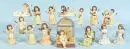 Figurines, 15 pièces - Anges "Goebel" – Porcelaine, polychrome, modèles variés, 1 avec porte-bougie, H= 9-17 cm;