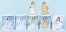 Figurines, 5 pieces - angels "Goebel" – porcelain, painted, H= 16 cm, each in original tin box;