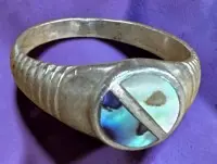 Silberring-925- mit Perlmutt, RG 56, 2,54 gr