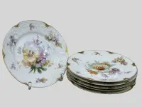 6x pastry plates "Rosenthal" Sanssouci, floral decor, D-15 cm