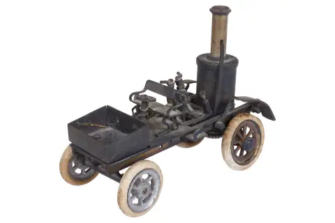 Mosiężny model samochodu parowego