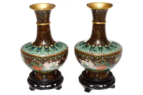 Para chińskich waz cloisonné