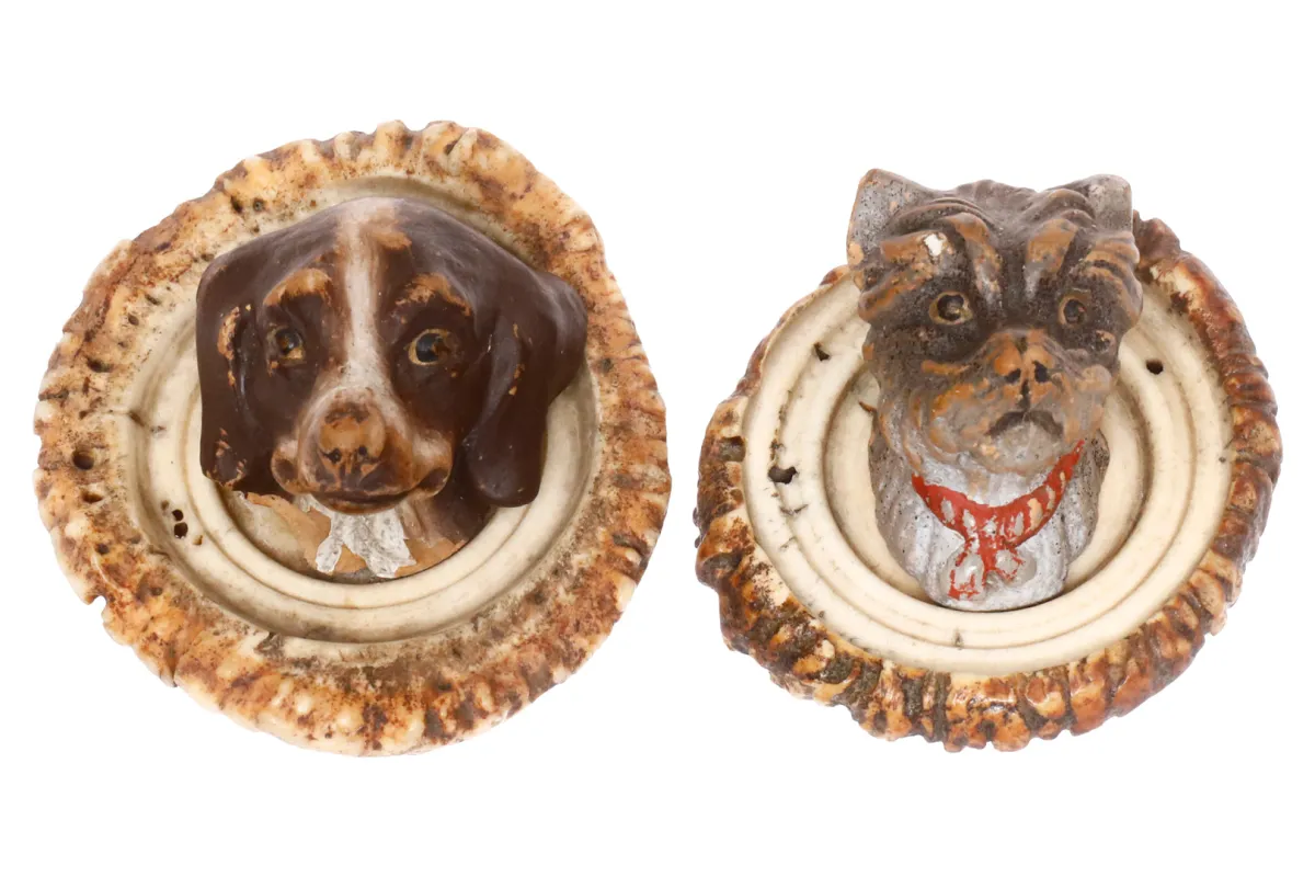 Paar miniatuur hondenbustes