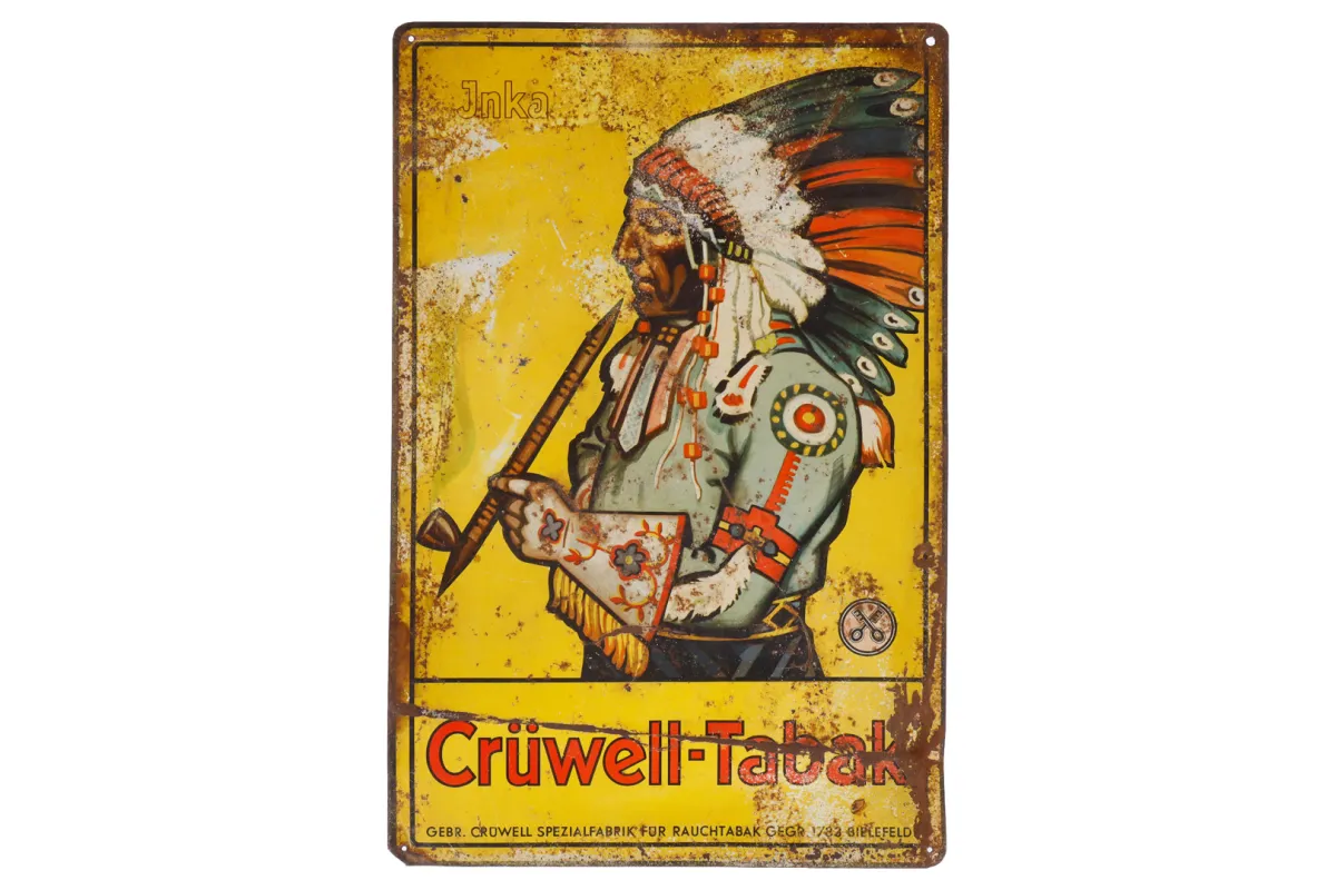Stara tabliczka emaliowana „Crüwell Tabak”