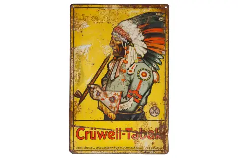 Stara tabliczka emaliowana „Crüwell Tabak”