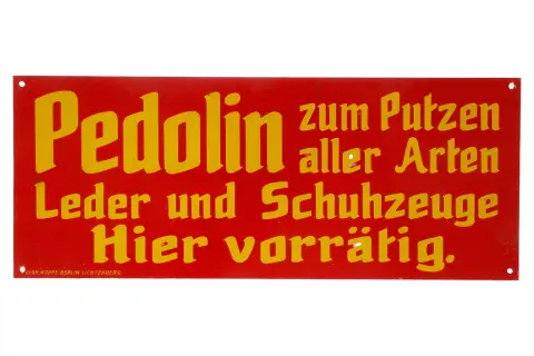 Blaszana tablica reklamowa „Pedolin”