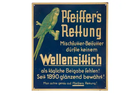 Blaszana tablica reklamowa „Pfeiffer`s Rettung”