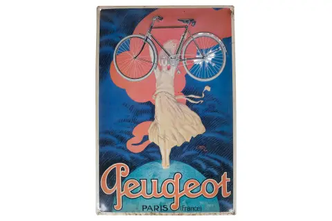Tłoczony i wypukły znak reklamowy „Peugeot Fahrrad”