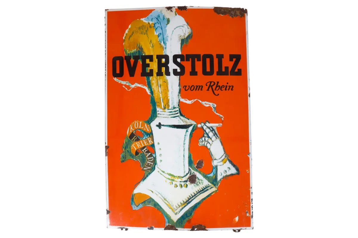 Emaliowana tablica reklamowa "Overstolz"